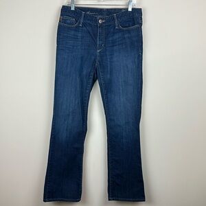 Eddie Bauer Classic Barely Boot Cut Dark Denim Jeans Size 10 Long